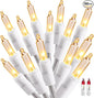 ODEETRONIC Warm Christmas Lights - 21.63ft 100Count Steady & Blink Clear Christmas Lights, UL Certified Incandescent Fairy String Light, White Wire Xmas Tree Light Connectable for Indoor Outdoor Party
