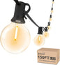 Svater Outdoor String Lights 150 FT, Patio Light with 78 Shatterproof LED Bulbs, Outside Plastic Hanging G40 Globe Lights for Cafe Market Bistro Backyard, Dimmable Warm White 2700K