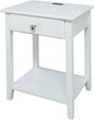 Casual Home Owl White Night Stand with USB Port , 17.5 in x 14.25 in x 24.5 in (W x L x H)