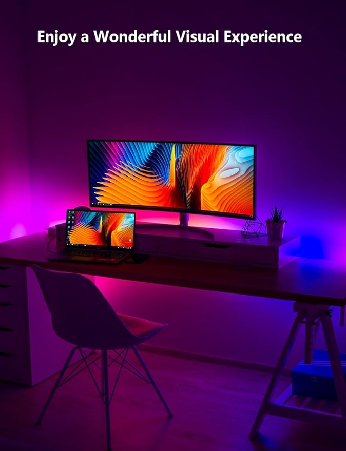 DAYBETTER Led Strip Lights 100ft, RGB Color Changing Led Strips with 44 Keys Remote Control for Room, Bedroom, Suitable for Home Decor, Living Room, Kitchen, Home Party Decoration, 24V