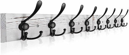 Coat Rack Wall Mount 31.5'' Coat Hanger Wall Mount Old White Coat Hooks for Wall Rustic Towel Racks for Bathroom Living Room Coat Hats Clothes