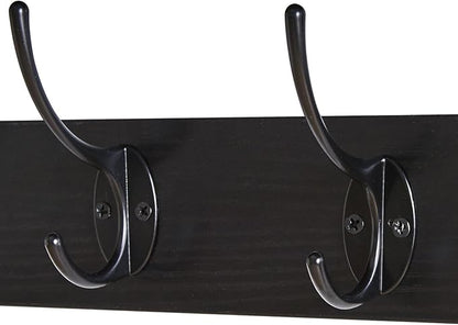 YMYNY Coat Rack Wall Mount with Shelf, 2 Pack 23.6" Coat Hooks Coat Hanger Wall Mount, Wall Hooks for Hanging, Hat Rack for Wall, Towel Hooks for Bathrooms, Black UHWS004B-2