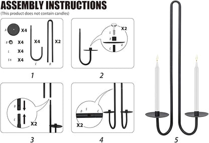 Wall Sconce Candle Holder Metal Hanging Wall Decorations for Home,Living Room, Bathroom, Dining Room, Set of 2（Black