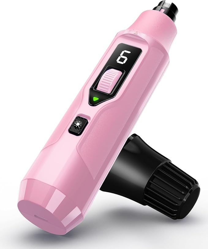 YABIFE 7-Speed Pet Nail Grinder with Light – Heavy Duty, Whisper Quiet Nail Trimmer for Dogs, Cats, Birds & Small Animals – Single-Handed Operation-Mewly Pet