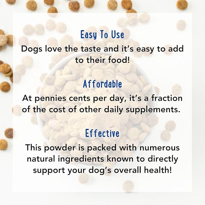 iHeartDogs 24-in-1 Adult Dog Multivitamin Daily+ Total Health Support Powder with Probiotics, Omega-3, Glucosamine, Mushrooms & Bone Broth - 60 Servings-Mewly Pet