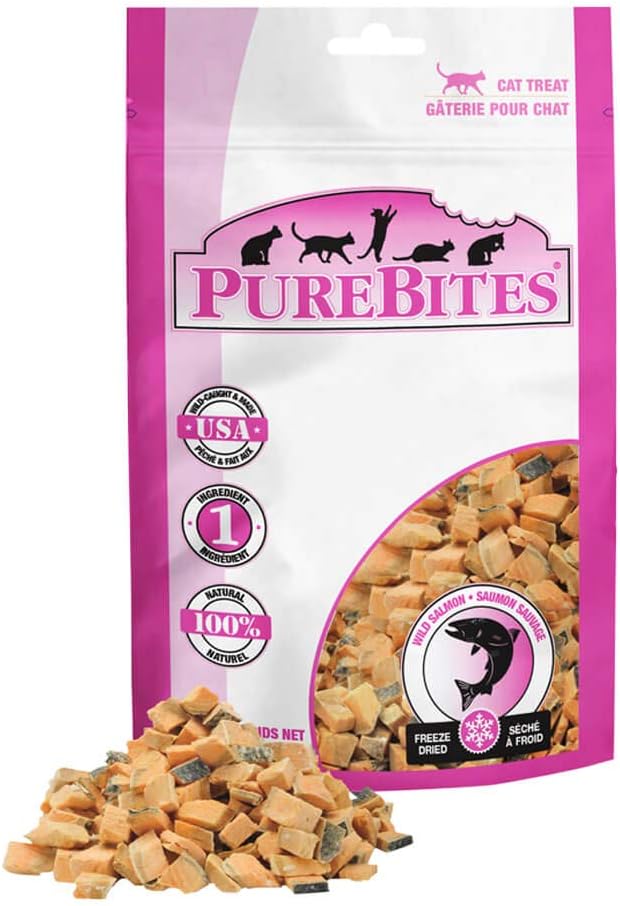 PureBites Salmon For Cats, 0.49Oz / 14G - Entry Size-Mewly Pet