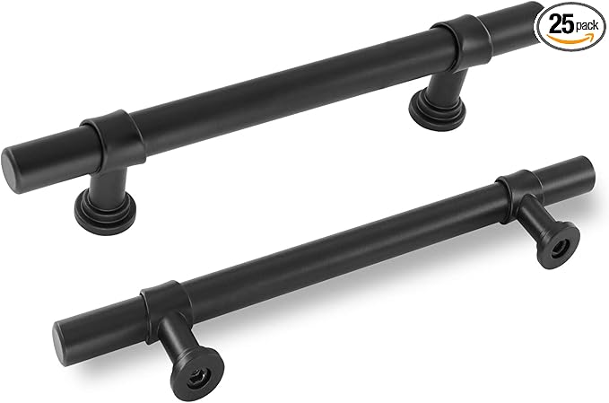goldenwarm Black Cabinet Handles 25 Pack Black Drawer Pulls - LST18BK128 Kitchen Hardware for Cabinet Vintage Kitchen Hardware Handles Dresser