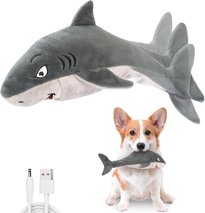 Interactive Dog Toys,Flopping Fish Dog Toys for Large/Medium/Small Dogs,Squeaky Plush Dog/Puppy Toys,Touch Activated-Mewly Pet
