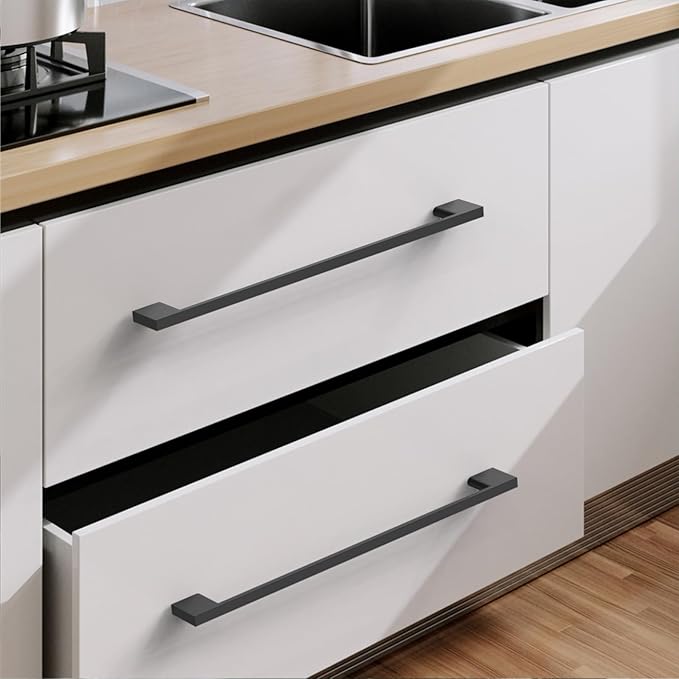 6 Pack Matte Black Cabinet Pulls 15 Inch Cabinet Handles Kitchen Cabinet Hardware Kitchen Handles for Cabinets Black Wardrobe Pulls Drawer Handle