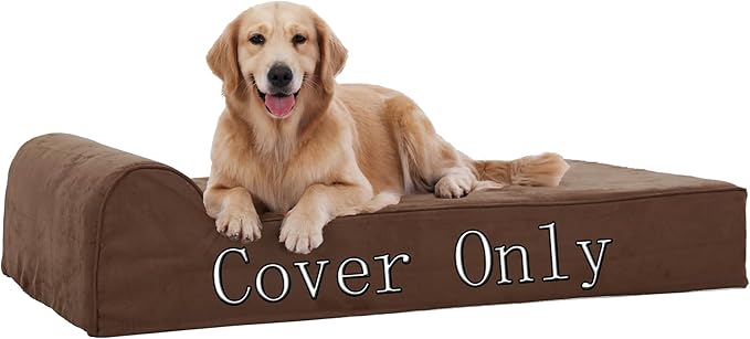 Large Dog Bed Cover - Large Replacement Case for Memory Foam Pet Bed, Dog Bed Liner with Zipper, L Size, Chocolate, Covers Only-Mewly Pet
