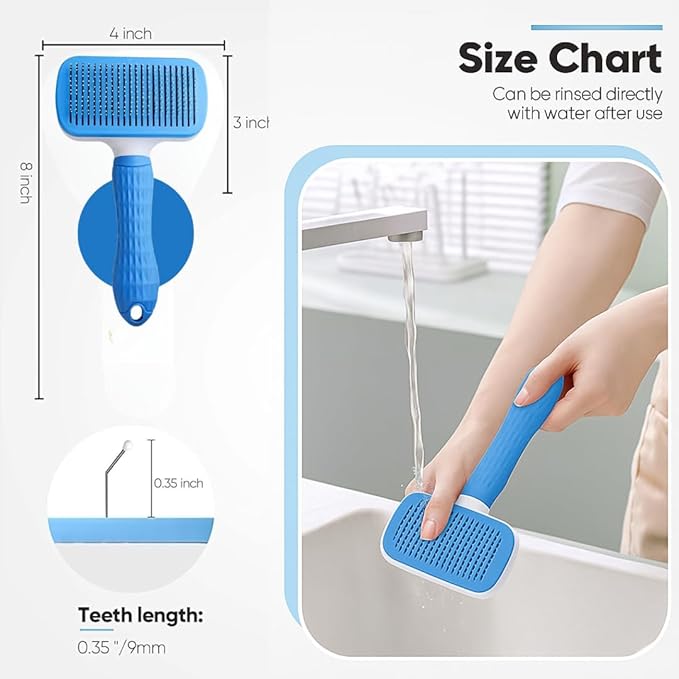 Namylya Cat Brush for Shedding & Grooming – Slicker Brush for Dogs and Cats with Long Hair – Removes Tangles, Mats & Loose Fur-Mewly Pet