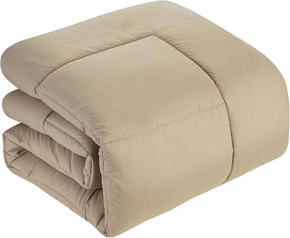 King Size Comforter Set with Sheets - 7-Piece Bedding Collection - 1 Comforter, 1 Fitted Sheet, 1 Flat, 4 Pillowcases - Deep Pocket - Soft & Breathable Premium Quality - Ideal for All Seasons, Taupe