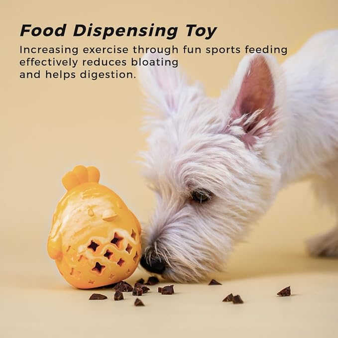 MewaJump Treat Dispenser Dog Toy Puzzle Rubber Chew Toys Treat Food Dispensing Toys for Teeth Cleaning Ball Interactive Enrichment Toys for Puppy, Small, Medium, Large Breeds - Not for Heavy Chewer-Mewly Pet