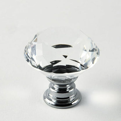 12pcs Diamond Shape Crystal Glass 30mm Drawer Knob Pull Handle Usd for Cabinet, Drawer