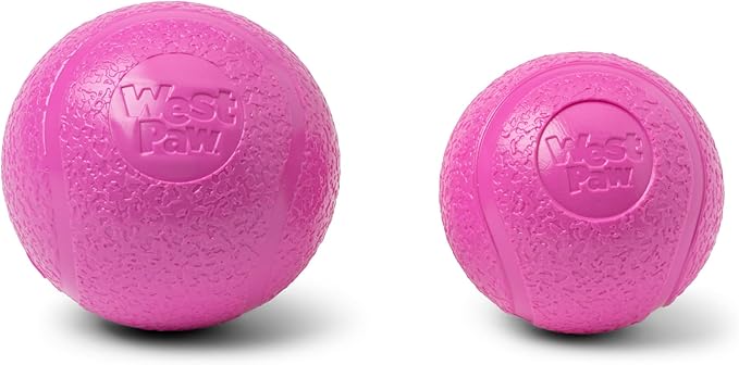 WEST PAW Boundr Ball Dog Fetch Toy – Bouncing Toys for Dogs, Fetch, Catch, Chewing, Play – Floatable, Recyclable Balls – Large Hot Pink-Mewly Pet