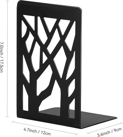 Decorative Metal Bookends Black Set of 4