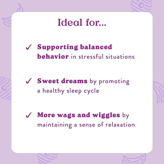 Bocce's Bakery Calming Supplement for Dogs, Daily Chews Made in The USA with Chamomile, Lemon Balm, L-Theanine & Melatonin, Supports Stress, Peanut Butter & Honey, 60 ct-Mewly Pet