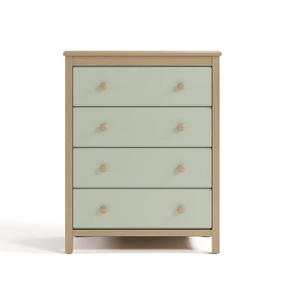 Storkcraft Alpine 4 Drawer Dresser (Driftwood with Sage) – GREENGUARD Gold Certified, Kids Storage Organizer, Modern 4 Drawer Chest for Bedroom, Must-Have Nursery Storage