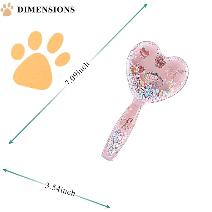 Small Dog Brush, Soft Dog Grooming Comb for Shih Tzus, Yorkies, Maltipoos, Maltese, Love Shape Puppy Massaging Pet Hair Brush, Cat Brush, for Small Dogs Cats of All Hair Types (Pink Blue)-Mewly Pet