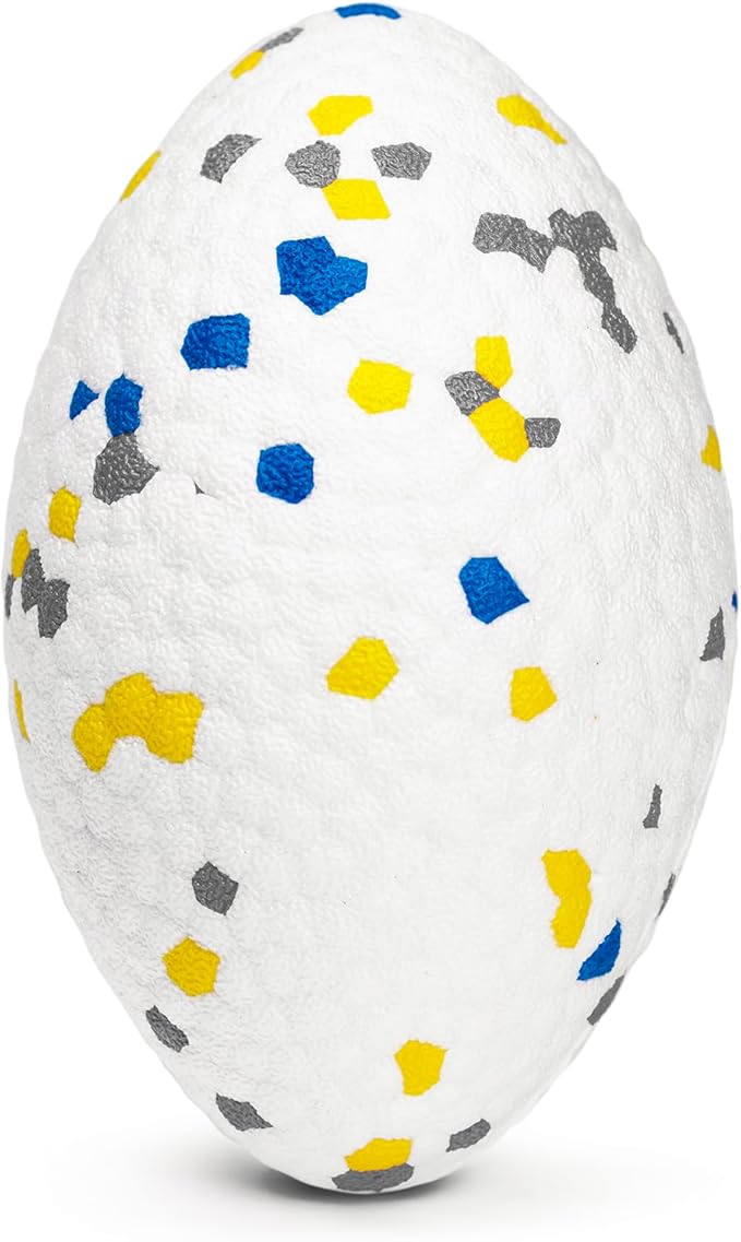 4.72" Indestructible Large Rugby Balls for Aggressive Chewers Durable Olive Bouncy Interactive Football Toy for Dogs Fetch Game Lightweight Floating Outdoor Training, White-Mewly Pet