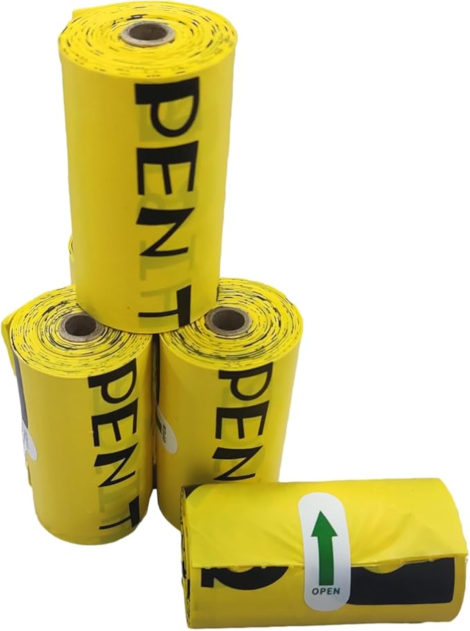 Dog Poop Bag, Biodegradable, Waste Bags with Dispensers, Guaranteed Leak Proof and Extra Thick, Certified Home Compostable, Plant-Based Dog Waste Bags, Eco-Friendly, 240 counts 16 rolls (Yellow, 16)-Mewly Pet