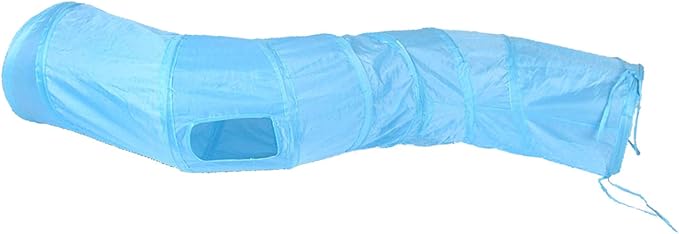 iCAGY Cat Tunnel for Indoor Cats Interactive, Rabbit Tunnel Toys, Pet Toys Play Tunnels for Cats Kittens Rabbits Puppies Crinkle Pop Up Blue 47" Shape S-Mewly Pet