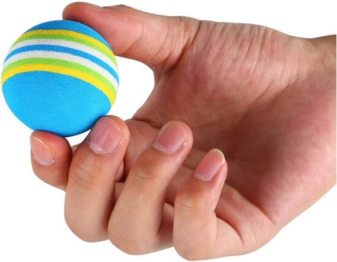 12 Pack 2 Color Rainbow Cat Toy Balls Soft EVA Foam Interactive Indoor Kittens Favorite Toys 1.38" Dia. Small Dogs Puppies Toy Balls Bulk Activity Chase Quiet Play Sponge Ball-Mewly Pet