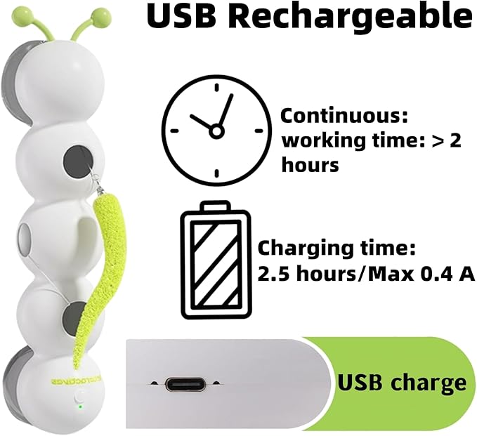 Interactive Cat Feather Toy, Automatic Fluffy Cat Teaser, Whack-a-Mole Cat Toy, USB Rechargeable, Wall-Mounted, with Suction Cup, Perfect for Indoor Cats-Mewly Pet