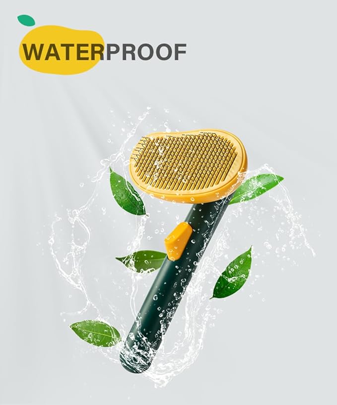 Self-Cleaning Dog & Cat Slicker Brush, Skin Friendly Deshedding Grooming Tool for Long or Short Haired Dogs Cats Rabbits, Dog Shedding Brush with Release Button - Mango-Mewly Pet