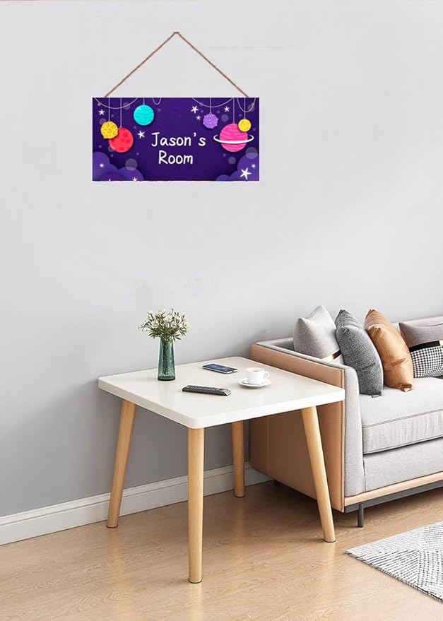 Personalized Outer Space Man Cave Sign For Boys Bedroom Custom Name Science Fiction Theme Kids Room Toddler Baby Nursery Door Plaque Planet Wall Art Decor For Little Man Cave