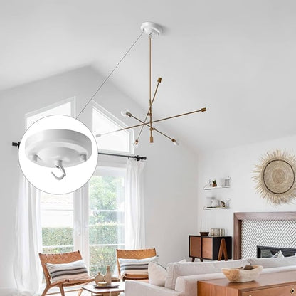 Light Canopy Kit White, 4.1IN Chandelier Canopy with All Mounting Hardware, Celing Hook for Pendant Light, Max Load 22LBS