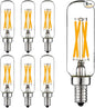 LiteHistory LED Bulb Dimmable 6W Equal Warm White 2700K T6 T25 E12 Candelabra Bulb 60 watt for Chandeliers,Ceiling Fan,Pendant,Wall sconces AC120V 600LM e12 Light Bulb 6Pack