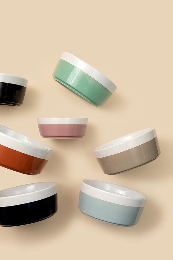 Waggo Dipper Ceramic Dog Bowl Heavyweight Durable Dog Food and Water Dish (Large, Teracotta)-Mewly Pet