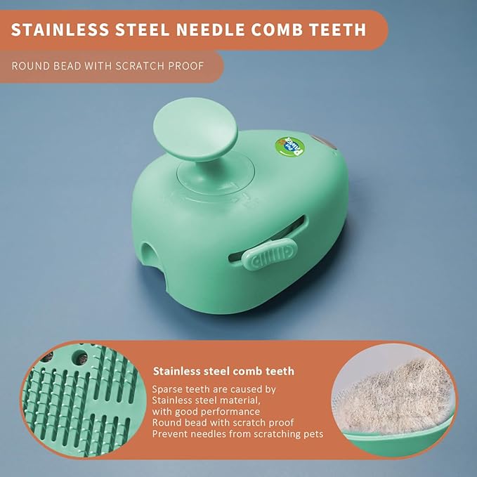 Cat Steam Brush for Shedding, 4 in 1 Rechargeable Steam Brush for Cats and Dogs, Anti-Static, Massage, Cleaning, Shedding & Combing All In One!-Mewly Pet