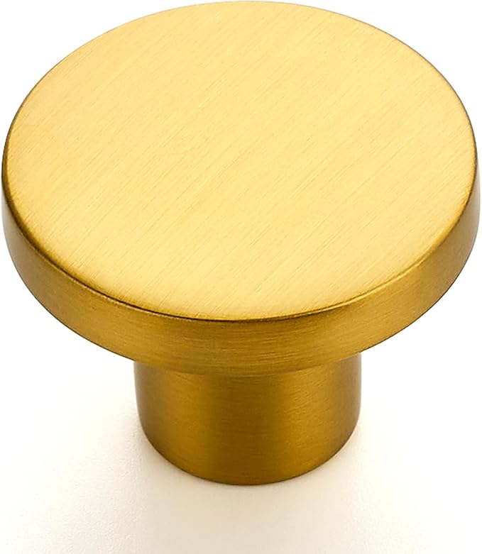 Ravinte 15 Pack Cabinet Knobs Gold Kitchen Cabinet Knobs Round Dresser Drawer Pulls Closet Door Pulls 1-1/5 Inch