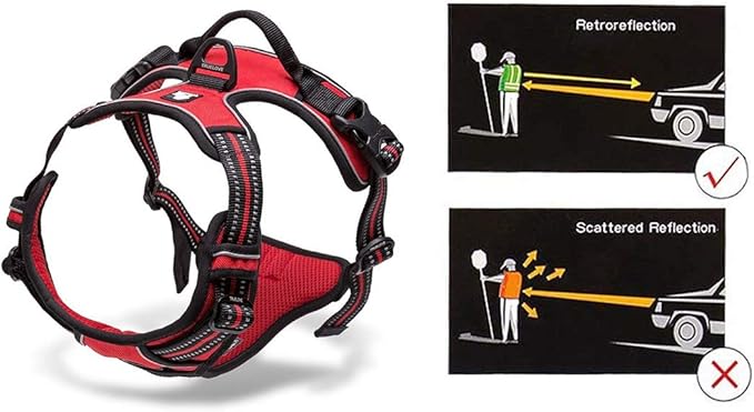 Truelove No Pull Dog Harness with Easy Control Handle and 2 Leash Attachments,Reflective Adjustable Pet Vest-Mewly Pet