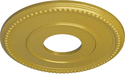 12 1/2"OD x 3 7/8"ID x 3/4"P Bradford Ceiling Medallion (Fits Canopies up to 6 5/8"), Hand-Painted Rich Gold