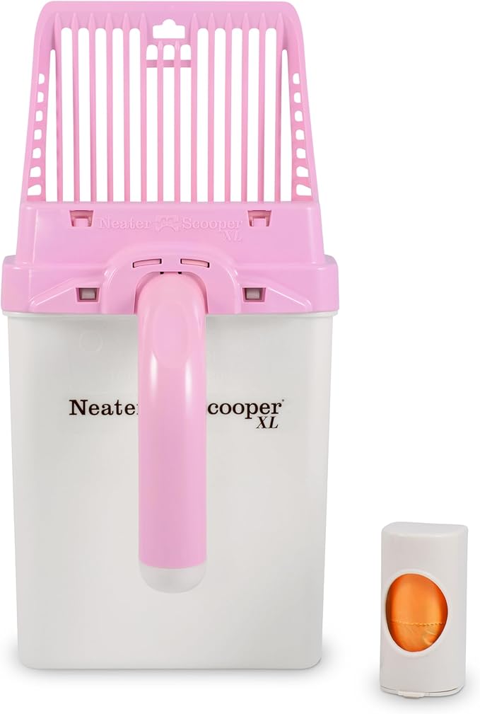 Neater Pet Brands Neater Scooper XL Cat Litter Scoop, 15 Refill Bags – Extra-Large Capacity Mess-Free Cat Litter Scooper with Bag for Large & Multiple Cats, Spill-Proof Litter Box Scooper with Holder-Mewly Pet