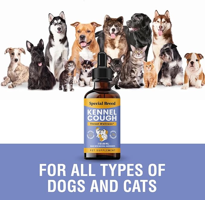 Cough Support for Dogs & Cats, Dry and Wet, Respiratory & Cold, Made in USA, 2oz-Mewly Pet