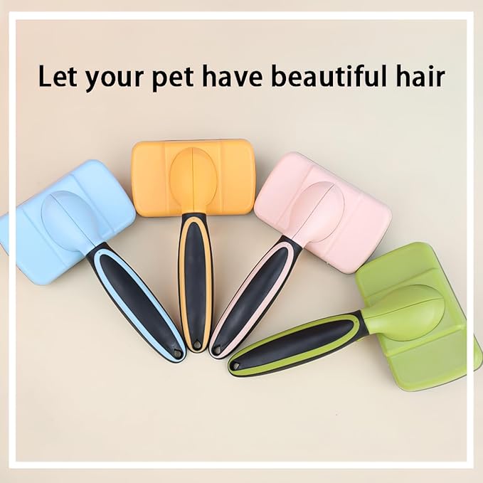 Skin-Friendly Grooming and Deshedding Brush for Dogs, Cats, and Puppies - Self-Cleaning, Easy to Use (Pink)-Mewly Pet