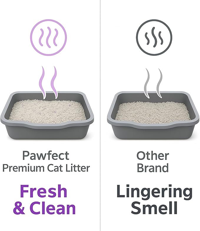 Lavender Scented Clumping Cat Litter – 9.6 lb / 5L, Lightweight, Dust-Free, Strong Odor Control, Turkish White Bentonite-Mewly Pet