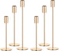 Set of 6 Gold Taper Candle Holders, Metal Gold Candlestick Holders, Tall Candle Holder, Fits 3/4 inch Thick Candle&Led Candles, for Table Centerpiece, Wedding, Dinning, Party Home Decor