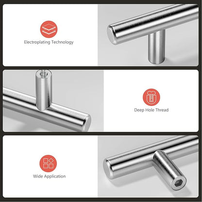homdiy 2-1/2 Inch Cabinet Handles Brushed Nickel Kitchen Cabinet Pulls 500 Pack - Cabinet Pulls Square Cabinet Hardware for Cabinet, Cupboard