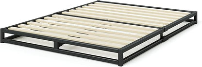 Zinus Joseph Low Profile 6 Inch Platform Bed Frame, Wood Slat Support, No Box Spring Needed, Eco Friendly WonderBox(TM) Packaging, Easy Assembly, Black, King