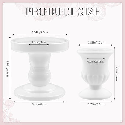 White Unity Candle Holder - Glass Candle Holders for Pillar Candles Taper Candles, Glass Candlestick Holders Set of 3, Decorative Clear Glass Candlestick Holder for Wedding Church Centerpiece