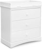 Delta Children Sutton 3 Drawer Dresser with Changing Top and Interlocking Drawers - Greenguard Gold Certified, Bianca White