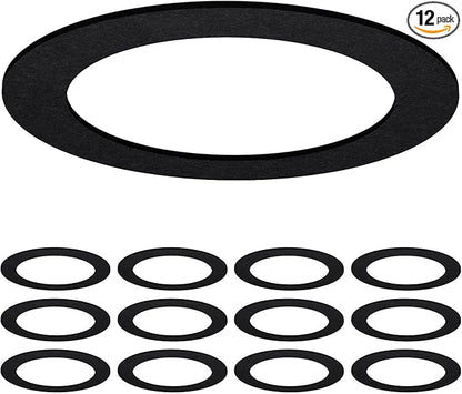 Sunco 12 Pack Goof Rings for 6 Inch Recessed Lights, Flush Mount Black Can Light Trim Ring Cover, Outer Diameter 8.6 Inch, Inner Diameter 6.2 Inch, Paintable Surface, Matte Finish