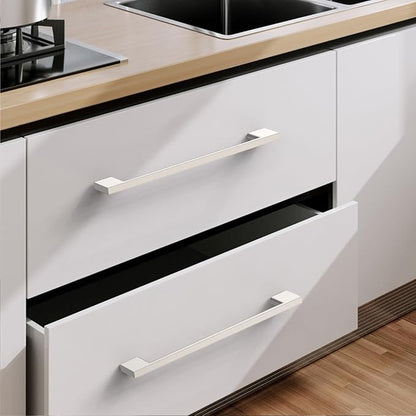 10 Pack Brushed Satin Nickel Cabinet Pulls - 7.5 Inch Cabinet Handles - Dresser & Kitchen Pulls