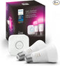 Philips Hue Smart Light Bulbs Starter Kit, Includes (1) Bridge, (2) 60W A19 Bulbs, White and Color Ambiance LED Color Changing Lights, 800LM, E26, Control with App or Voice Assistant