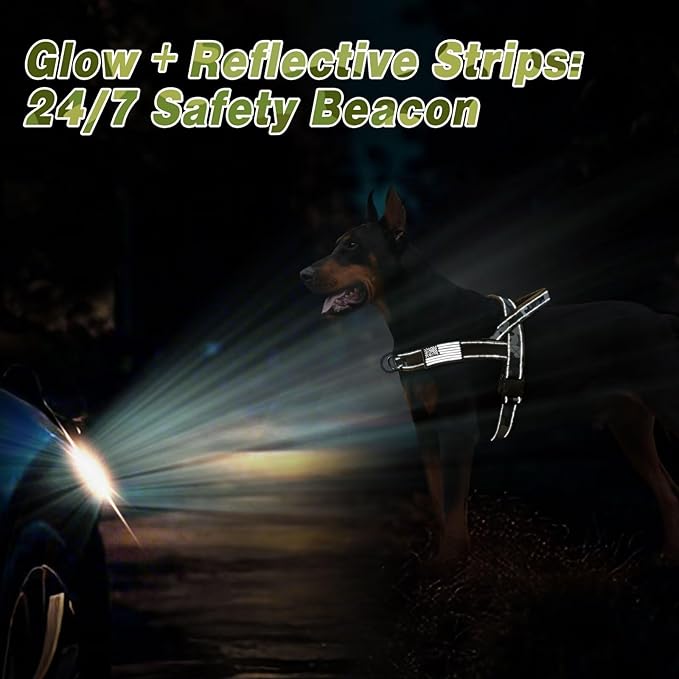 Forestpaw No Pull Dog Harness - Soft Flannel Padded Tactical Dog Vest Harness with Quick Release Buckle, Adjustable Reflective Pet Harness for Medium Dogs Walking Training,Green Camouflage M-Mewly Pet